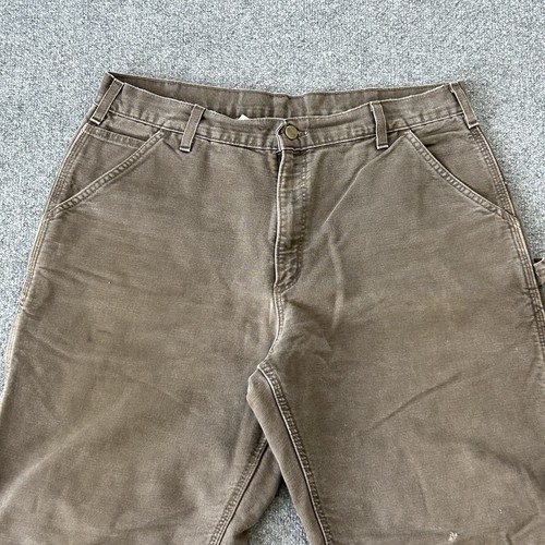 Pantalones Carhartt Hombres 36 X 32 Franela Forrados Pato Lavado Calce Suelto B11 De Colección Hechos en EE. UU. - Imagen 10 de 20