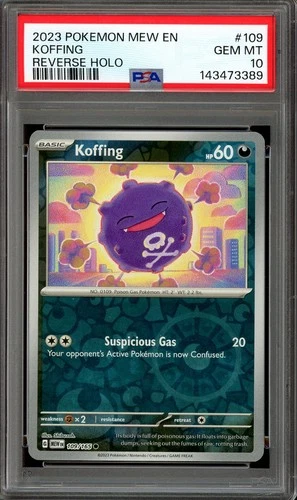 Pokemon TCG Scarlet & Violet 151 English #109 Koffing Reverse Holo PSA 10