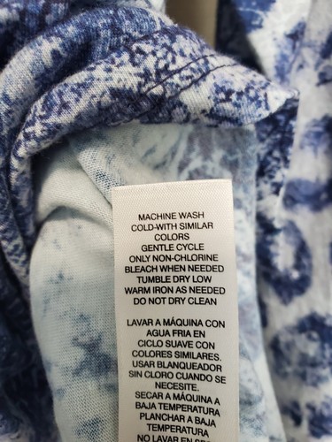 Chico's Blue Slub Knit Mixed Animal Print V-Neck 3/4 Sleeve Tunic Size 3 (XL) - Picture 6 of 7