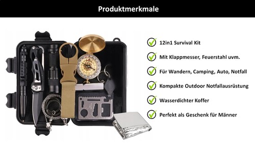 Survival Ausrüstung Notfall Kit Survival Set Feuerstarter Tool Outdoor Zuhause - Bild 2 von 12