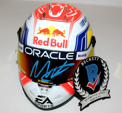 MAX VERSTAPPEN SIGNED RED BULL RACING F1 1:2 HELMET JAPAN 2023