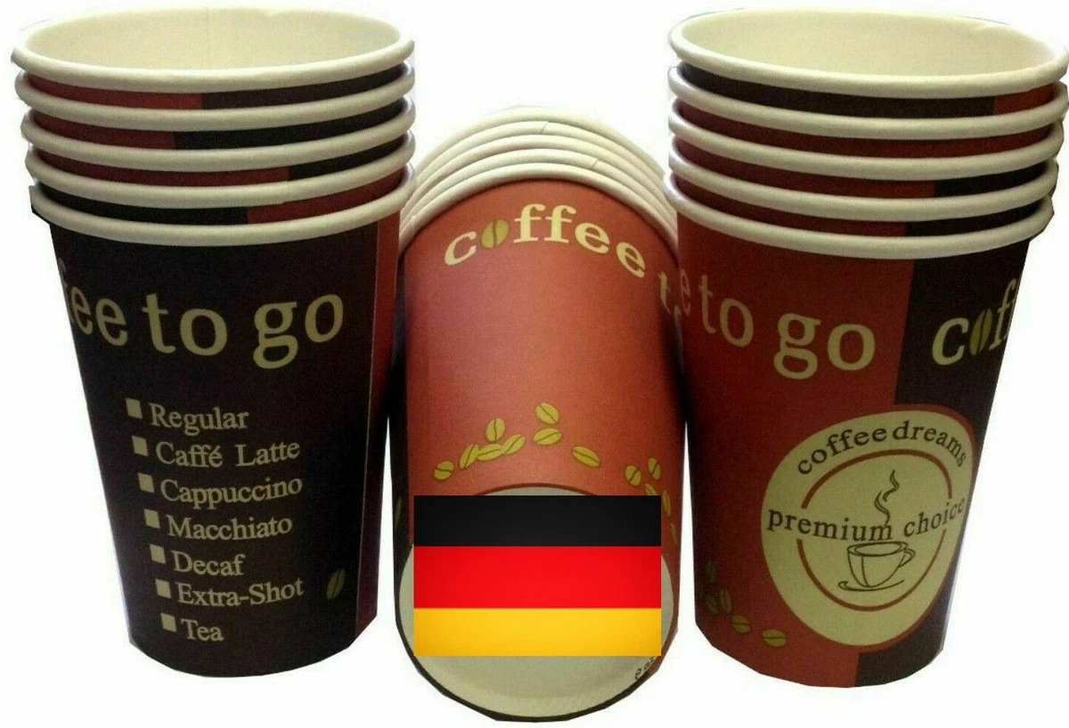 2500 Stück 7,5oz/180l Kaffeebecher To Go | Pappbecher Cups Coffee To