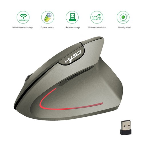 Black Wireless Mouse Vertical Mice Ergonomic Rechargeable 3 Movement Speed - Picture 7 of 23