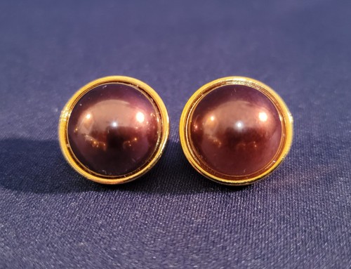 Joan Rivers Set Of 5 Round Simulated Pearl Multicolor Stud Goldtone Earrings - Picture 5 of 8