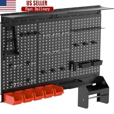 Metal Pegboard Wall Organizer 4ft Wide Tool Storage Pegboard System for Garage
