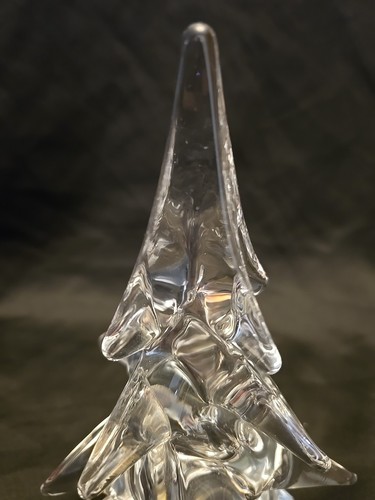 Toscany Christmas Tree Solid Art Glass 24% Lead Crystal Clear 8" Abstract - Picture 7 of 8