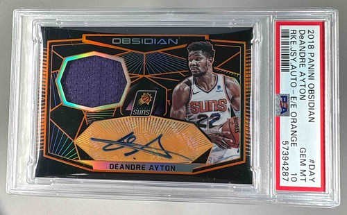 Deandre Ayton 2018 Panini Obsidian Electric Etch Orange Patch Auto RC /25 PSA 10