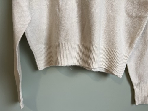 Neu Kaschmirmischung Strick Hoodie Pullover Brust 114 cm Länge 62 cm passt M - Creme - Bild 3 von 11