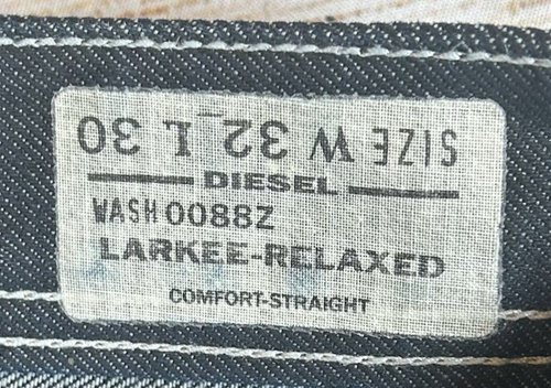 Diesel Jeans Men's W32 L30 Blue Denim Larkee Relaxed Comfort Straight Wash 0088Z - Picture 18 of 20