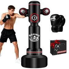 Upgraded Heavy Freestanding Punching Bag for Adults Teens, 70” Standing Punching