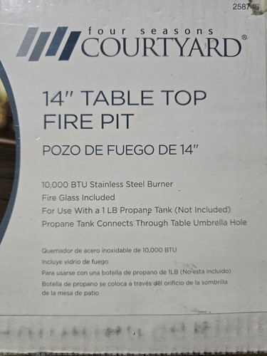 Four Seasons Courtyard 10.000 BTU Gas Tischplatte 14 Zoll Edelstahl Feuerstelle - Bild 2 von 3