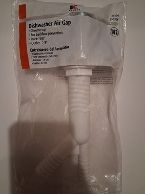 Keeney Dishwasher Air Gap, Inlet: 5/8, Outlet: 7/8, 85570K, 24504, 142