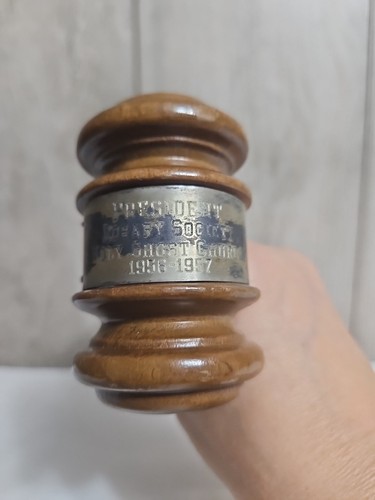 GAVEL, wooden "President, Rosary Society, Holy Ghost Church, 1956-1957", VTG - Bild 16 von 18