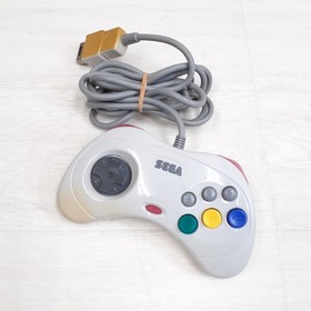 Japanese Sega Saturn Console White with 2 controllers 6 games & memory tested