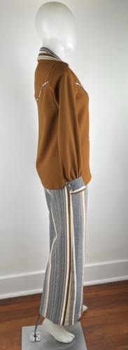 Vintage 70er Hosenanzug Damen Polyester Strick Western Vibes Homemade (viele Mängel - Bild 7 von 18