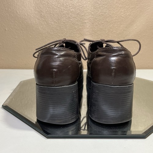 Vintage Y2K Mudd Chunky Heeled Oxford Lace Up Shoes, Size 9, Brown - Picture 4 of 7