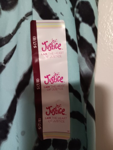 JUSTICE GIRLS PRINT LEGGINGS TECH POCKET ANKLE SIZE 7-8 NWT - Picture 3 of 3