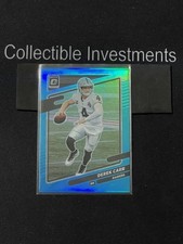2021 Donruss Optic Derek Carr #41 Aqua Prizm /299 Las Vegas Raiders