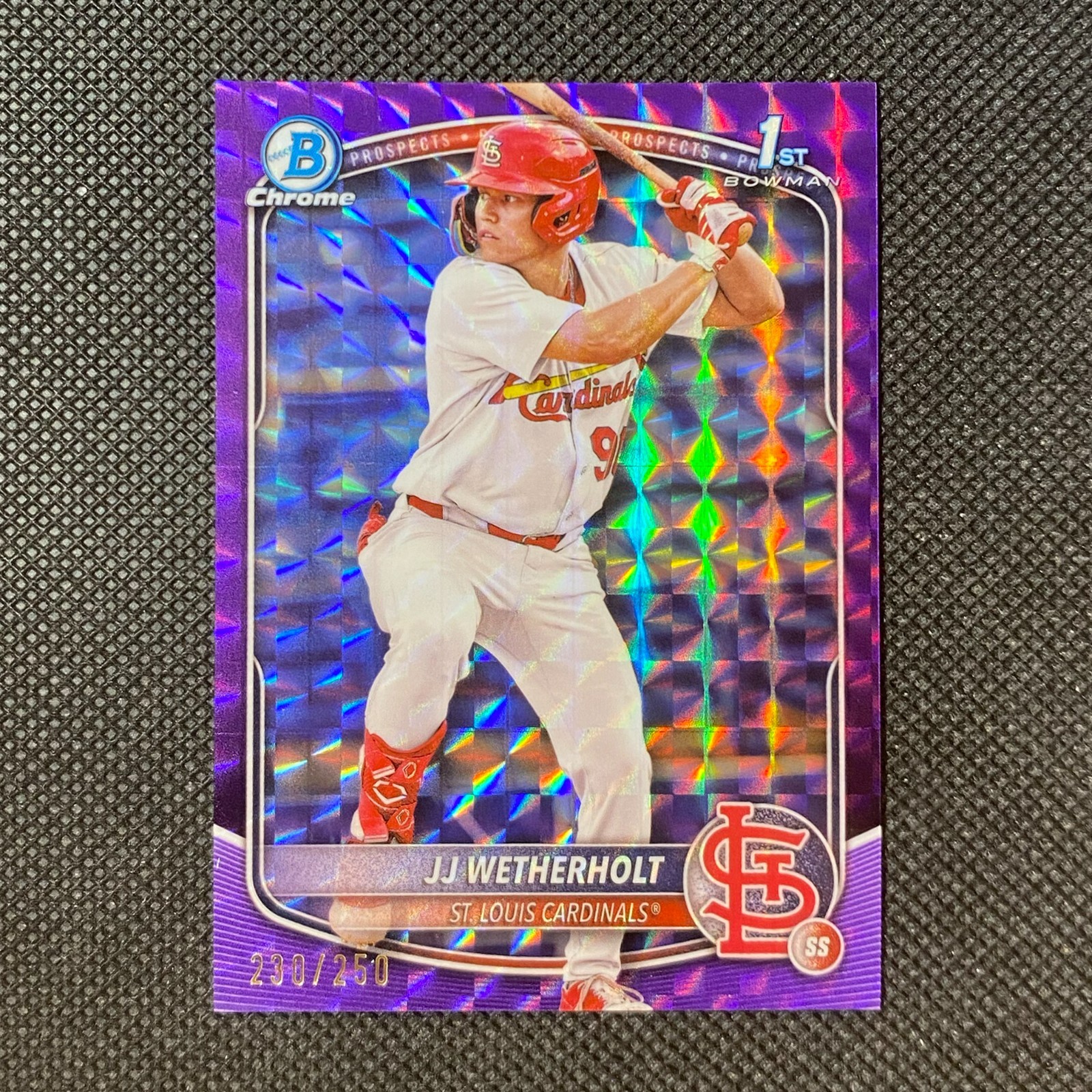 2025 Bowman #BCP-22 JJ Wetherholt 1st Chrome Purple Geometric Refractor /250