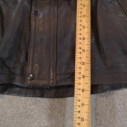 Vintage Heros Leather Jacket Mens 50 Brown Classic Motorcycle Coat Lined Touring - Picture 5 of 12
