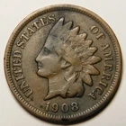 1908 Indian Head Cent Penny  F-Details "Actual Coin Pictured"