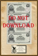 Copy Proof  1912  Four $5  First Natl Bank Bishopville   South Carolina #10263