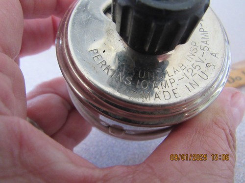 Interruptor giratorio de porcelana antiguo vintage Perkins 10 amperios 250v - Imagen 3 de 8