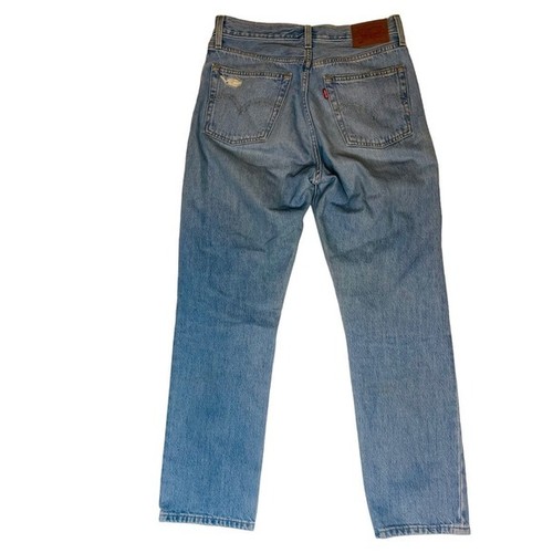 Levi's 501 Premium helle Waschung distressed zerrissen gerades Bein Damenjeans 26"x28" - Bild 3 von 10