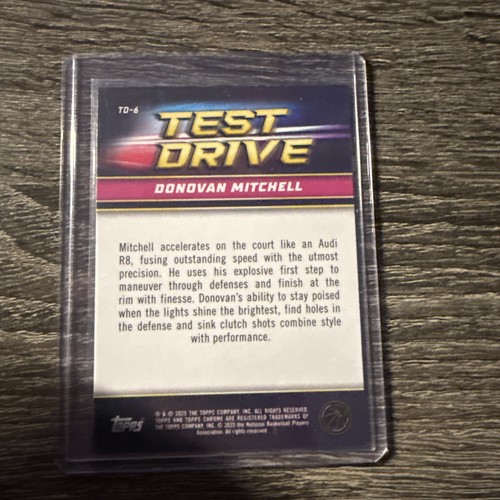 2025 Topps Chrome Basketball Donovan Mitchell Test Drive - Picture 2 of 2