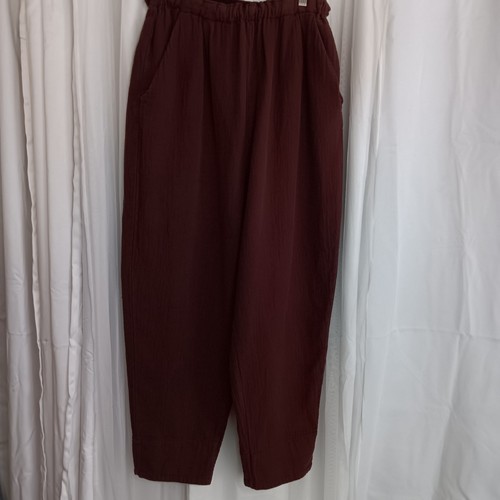 Free People Women's Burgundy Semi Wide Leg Pants Sz Sp Elastic Drawstring Waist - Picture 2 of 11