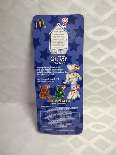 Peluche Ty Beanie Babies Glory The Bear McDonald's 1999 nuevo - Imagen 2 de 3