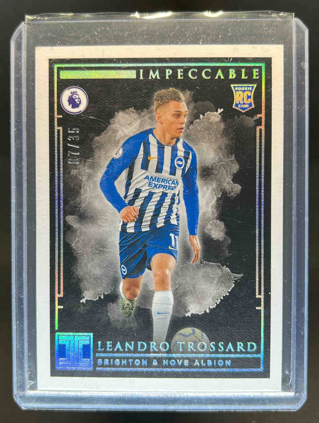 2019 Impeccable Premier League Leandro Trossard RC Silver Rookie #7/35