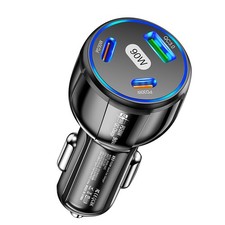 Multi Port Type C Cigarette Lighter Usb QC3.0 PD30W Fast Car Charger Adapter 90W