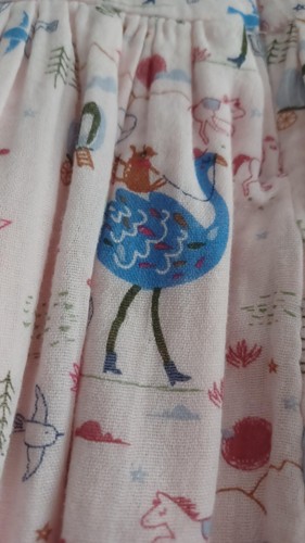 Marks & Spencer girl`s pink mix long sleeved lined dress: 3 - 4 years. - Picture 3 of 3