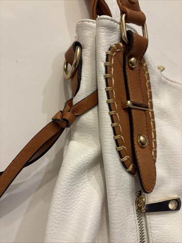 Michael Kors White And Brown Leather Purse Handbag As Seen - Bild 7 von 16