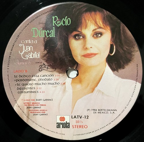 ROCIO DURCAL Canta A Juan Gabriel LP Vinyl 1984 Mexico AMOR ETERNO Costumbres - Picture 7 of 7