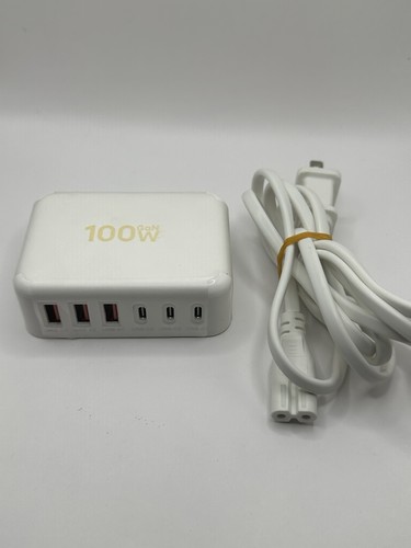 Bloque Cargador Rápido USB-C 100W - Hub de 6 Puertos (Blanco) - Imagen 8 de 13