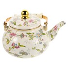  Stovetop Floral Enamel Tea Kettle 2.5L Retro Enamel Teapot with Handle Chinese