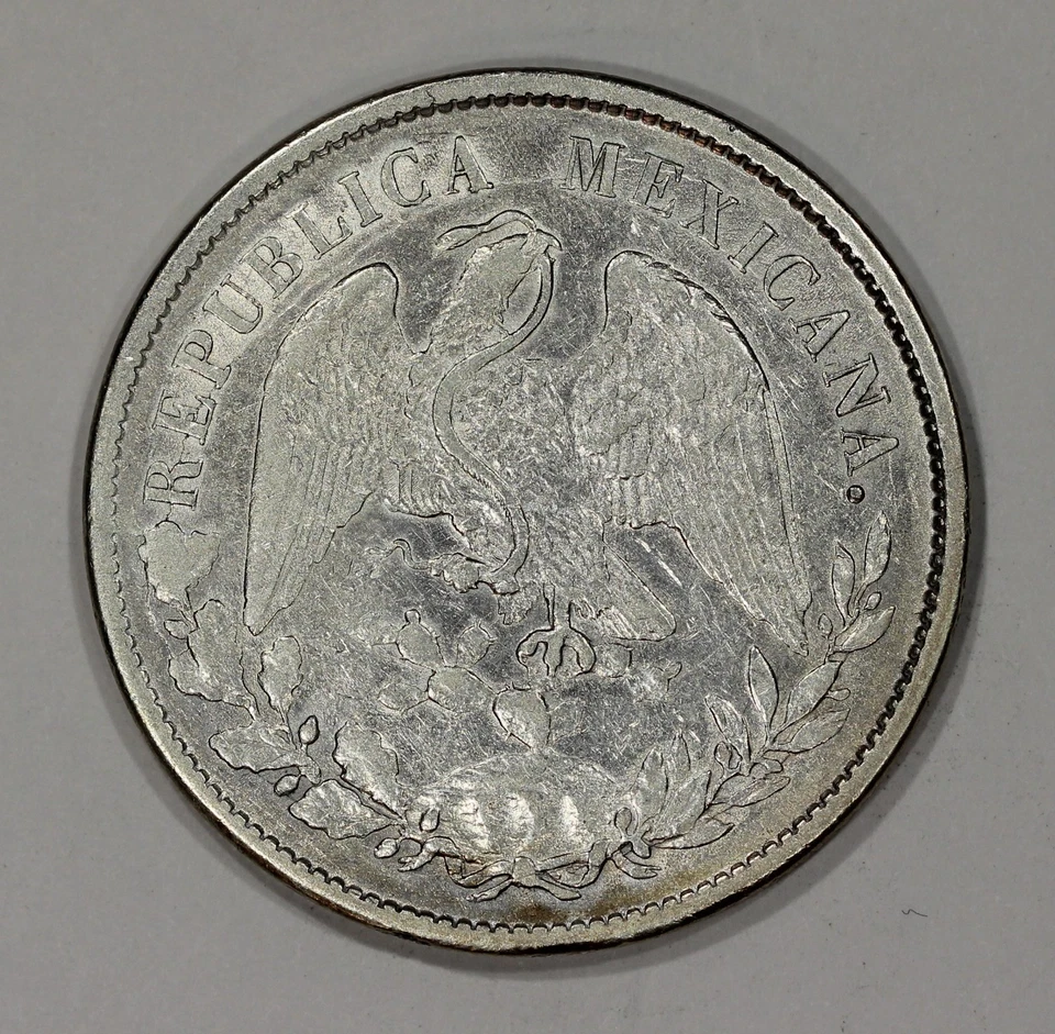 1898 Zs FZ Mexico Silver Un Peso Coin XF-AU KM#409.3 - Image 2 of 2
