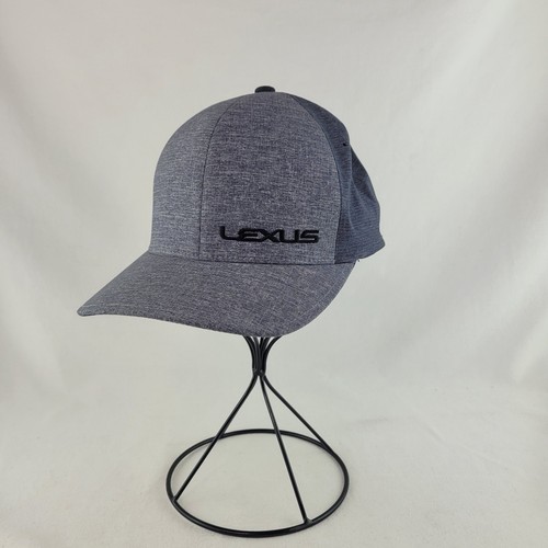 Lexus Flexfit Delta Baseball Cap Spell Out Gray Black Seamless Size S/M - Picture 2 of 15