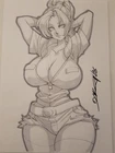 CLAIRE REDFIELD Resident Evil PS1 Cute Girl Original Sketch Pinup - DaiKon Art