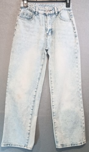 Shein Jeans Girls 11-12Y Blue Stretch Straight Leg Pockets Casual Denim *Issue* - Picture 1 of 14