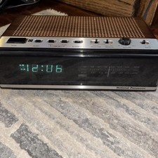 Vintage Woodgrain Dual Wake Up Alarm Radio Clock Panasonic Accuset RC 76B 1980s