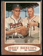1962 Topps Braves' Backstops #351 Joe Torre / Del Crandall