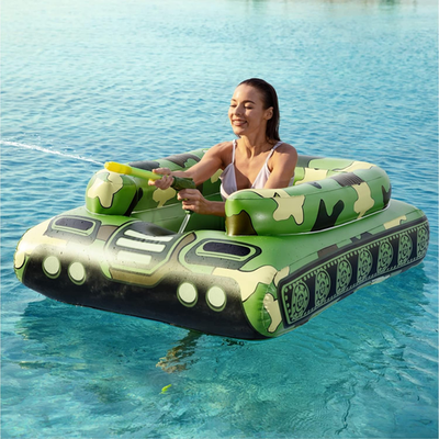 #ad Inflatable Tank Pool Float with Water Cannon Kids Lake Beach Raft Toy $48.36