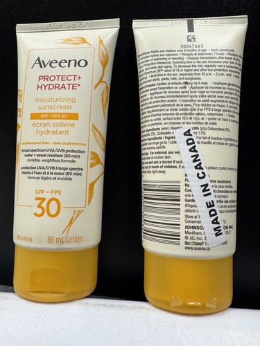 2x-AVEENO Protect + Hydrate feuchtigkeitsspendende Sonnenschutzlotion LSF 30 2,98 flüssige Unzen/88 ml - Bild 4 von 6