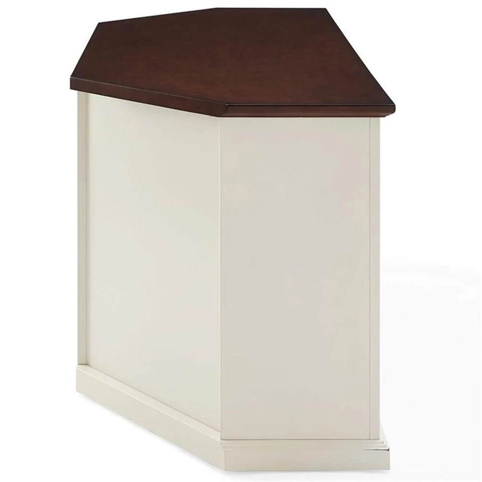 Crosley Furniture Shelby 60" Madera Esquina TV Soporte en Blanco y Caoba Foto 3 de 4