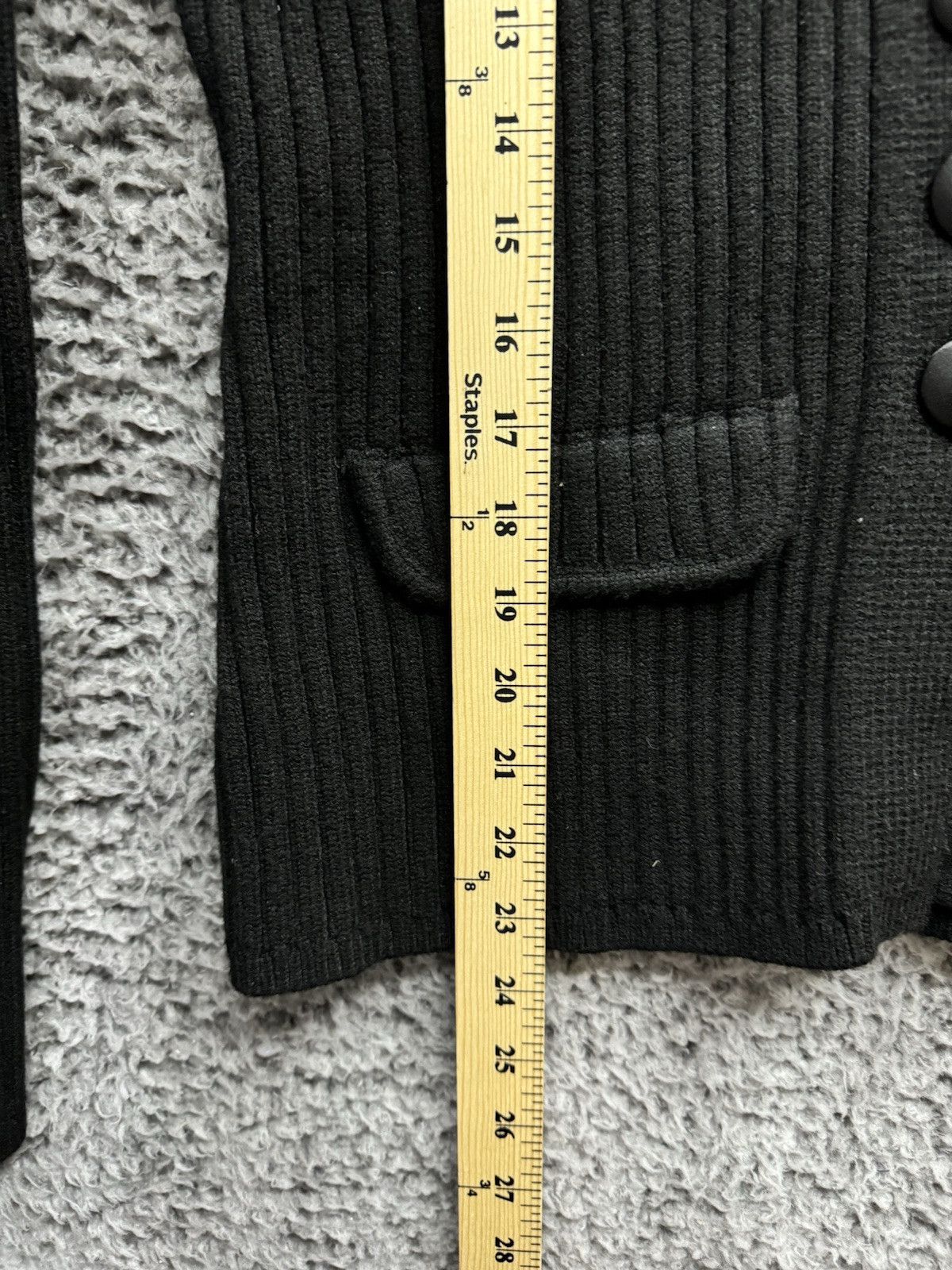 House Of Sunny Cardigan Classic Rib Knit Sweater in Black Size US 10 UK 14 NWT