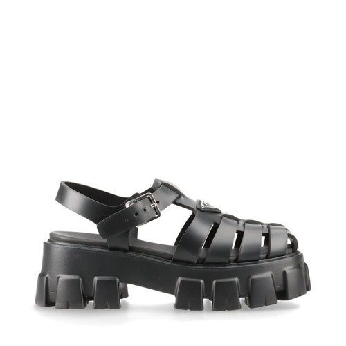 Sandalias de goma Prada Monolith 39 para dama logotipo triángulo negro Hay suciedad en el - Imagen 3 de 19