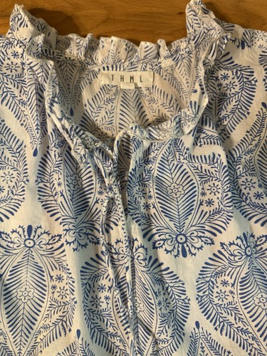THML PULLOVER BAUER HIPPIE BOHO ÄRMELLOS KLEINER RÜSCHENKRAGEN MIT QUASTENBESATZ S - Bild 4 von 16